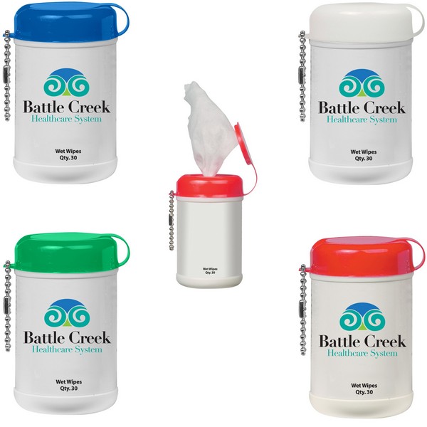 JH9042 Mini Wet Wipe Canister With Custom Imprint